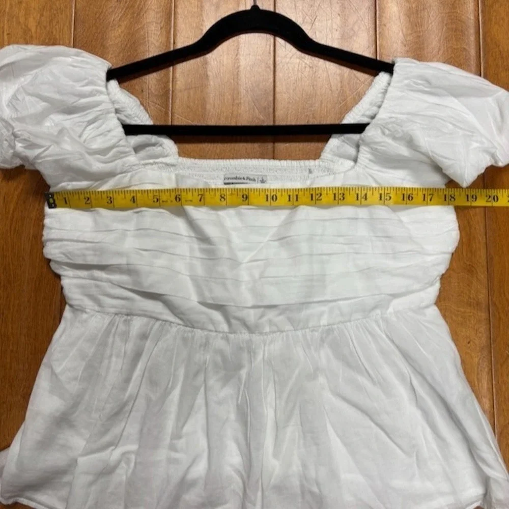 Abercrombie Fitch Womens Cottage Cotton Top Size L Milkmaid Coquette Fairy Boho